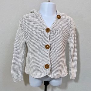 Unisex Knitted Beige Jacket with Hood